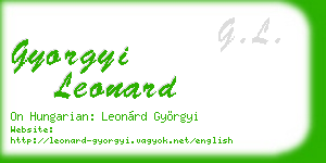 gyorgyi leonard business card